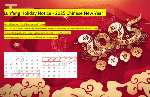최신 회사 블로그 룬펜 중국 신년 (CNY) 휴일: 1월 23일 목요일 ~ 2월 6일 목요일, 총 15일.